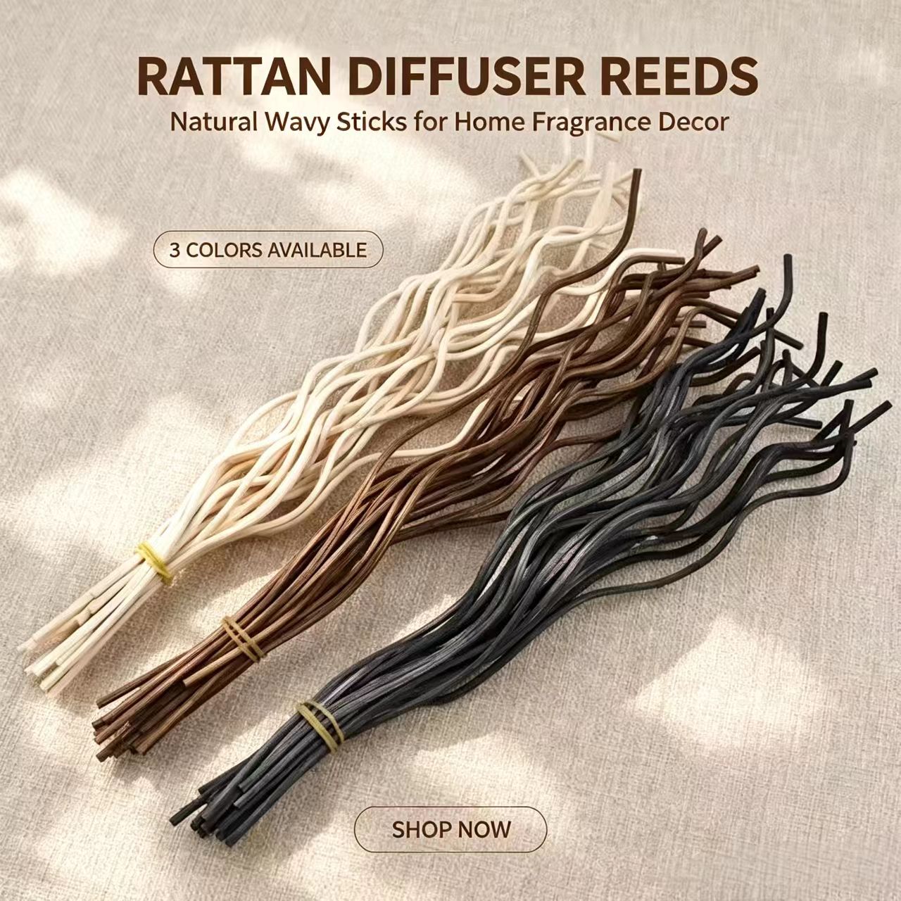 Home Fragrance Diffuser Refills - 20 bâtonnets diffuseurs longs et ondulés