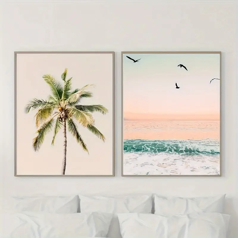 Home Fragrance Ocean Breeze - Toile de plage Pastel Tropicale imprimée,